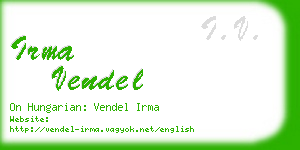 irma vendel business card